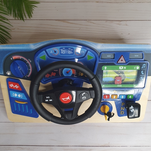 Melissa & Doug Other - Melissa & Doug Vroom & Zoom Interactive Wooden Dashboard Steering Wheel Toy